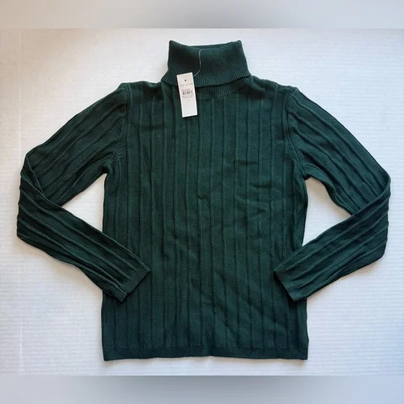 NWT Ann Taylor Ribbed Turtleneck Sweater Pine Grove Green Size S - Picture 1 of 14